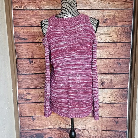 NWOT maroon marled cold shoulder sweater size 3x - Picture 5 of 7
